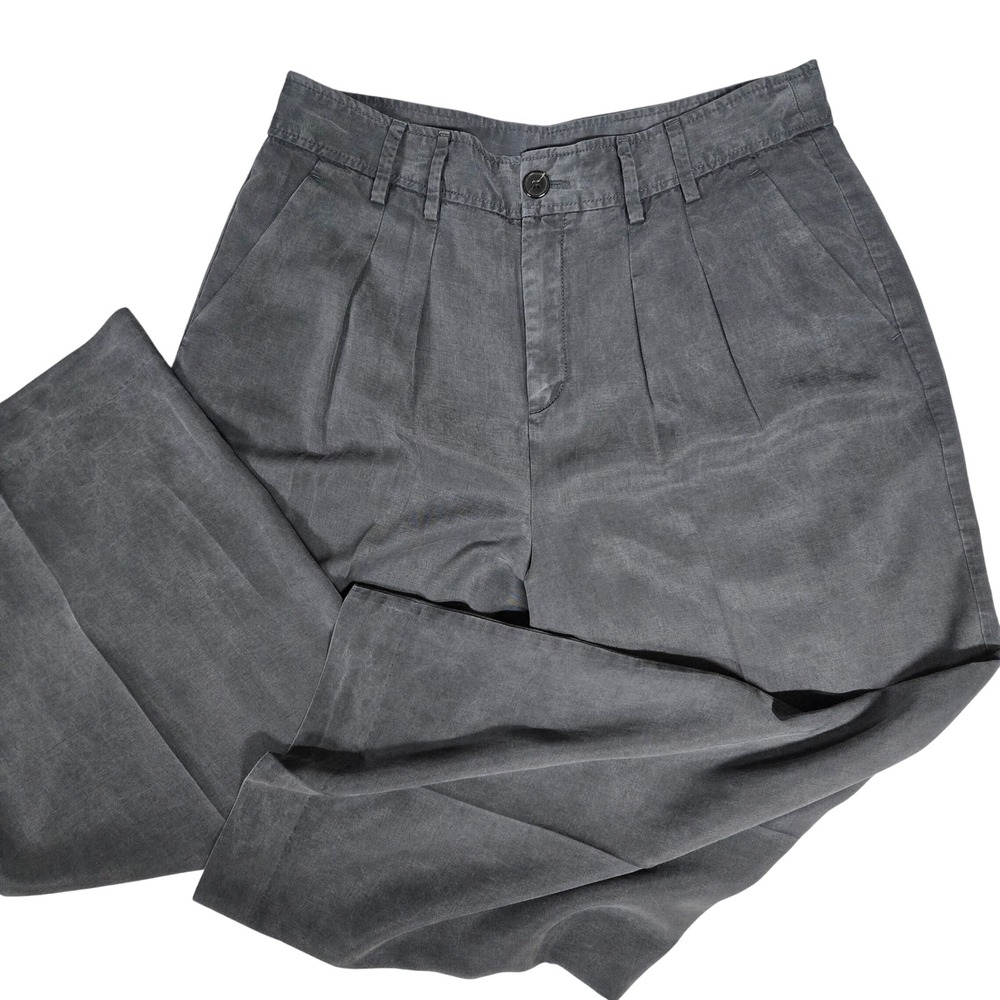 Banana Republic Pleated Wide Leg Trouder Pants Charcoal Gray Women's Size 14
